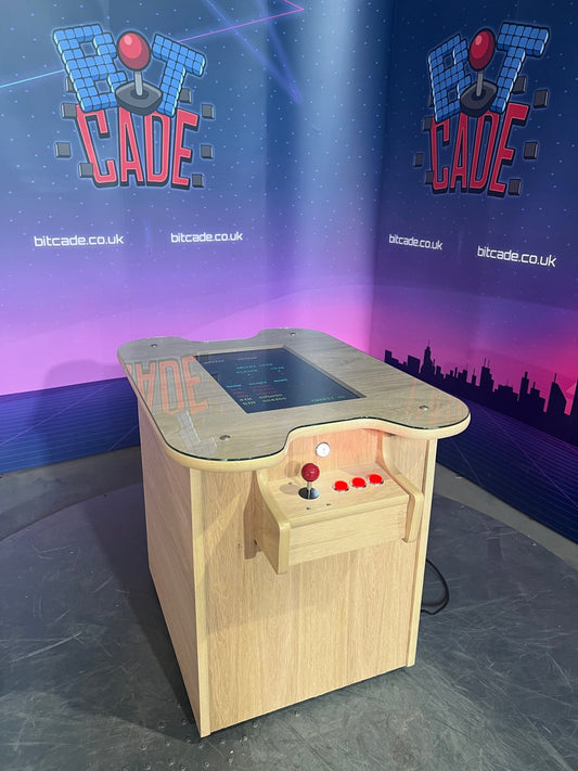 Wood Effect Cocktail Arcade Table - BitCade UK